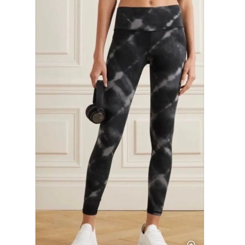 Varley Century Leggings in Black Tie Dye Full Length - Small